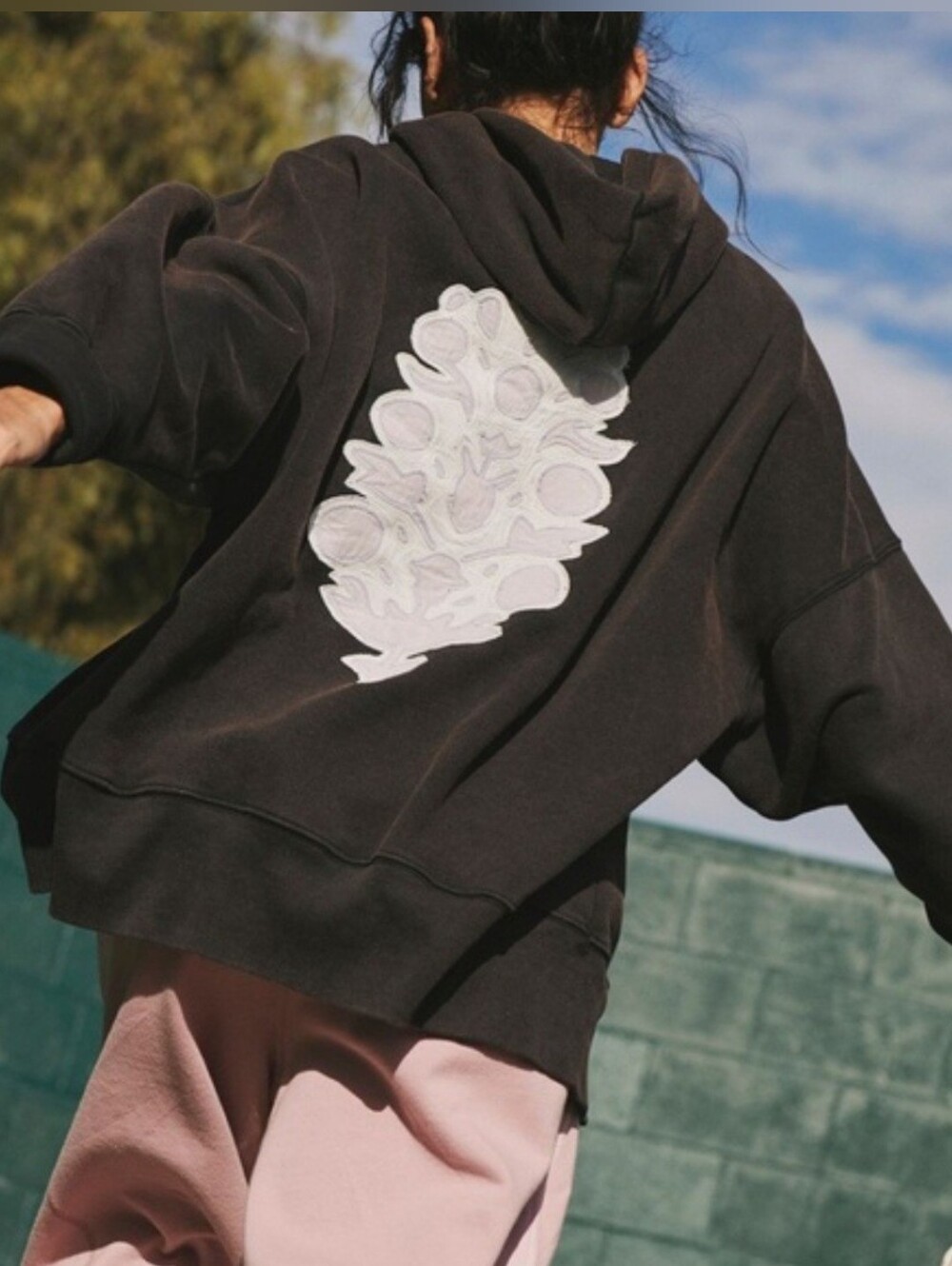 Free People FP Movement Sprint To The Finish LOGO Hoodie NWT Large (xl)